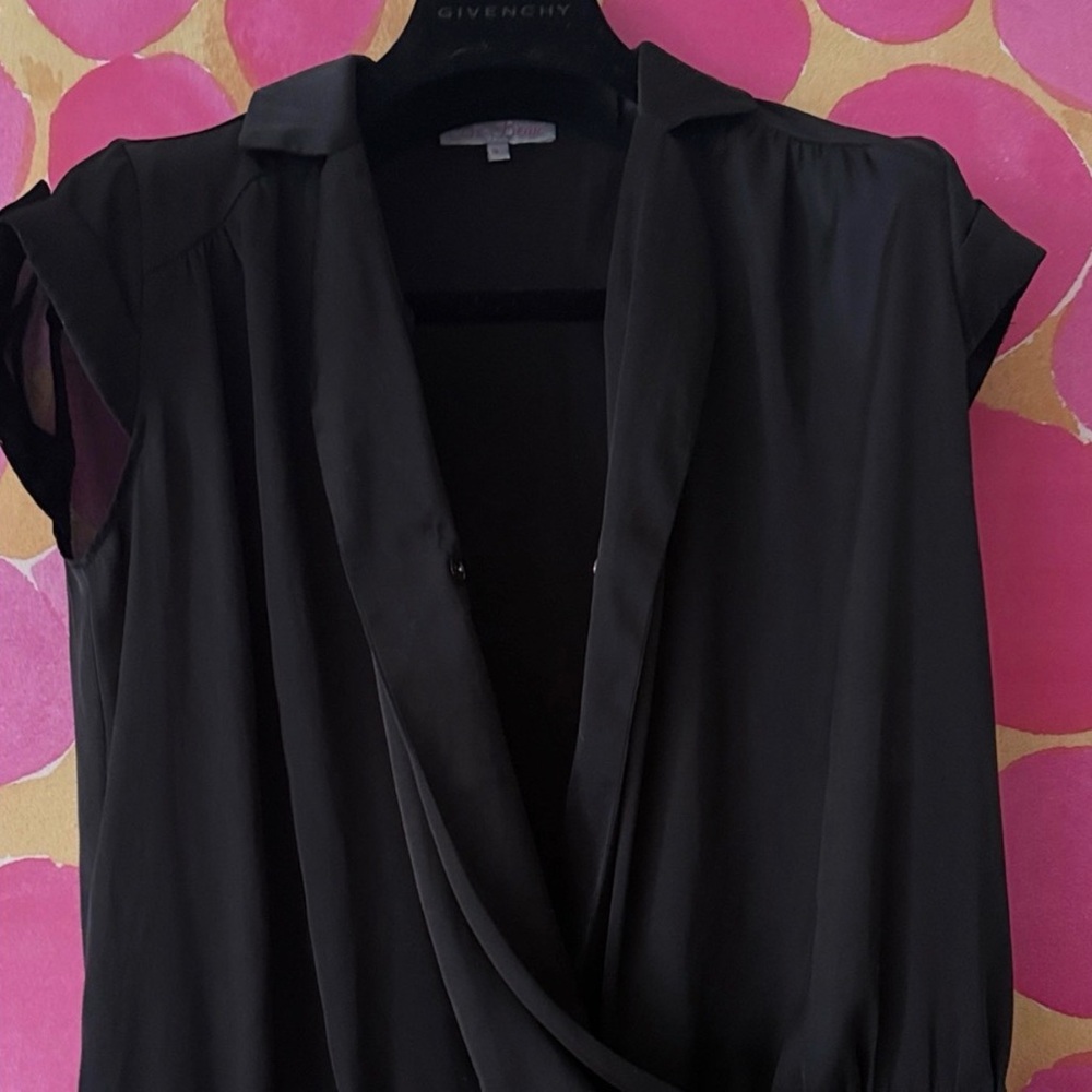 Be beau Sz 8 Sleeveless Black V-Neck Drawstring Romper - Picture 3 of 8